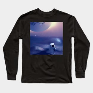 The astronaut land on moon. Long Sleeve T-Shirt